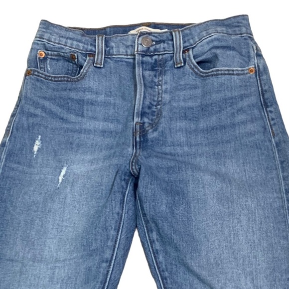 Levi’s Button-fly Wedgie skinny cropped raw hem Highrise sz26 - Picture 6 of 9